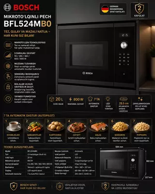 Микроволновая печь Bosch BFL524MB0