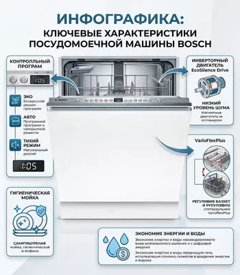 Bosch SMV26DX00T o‘rnatiladigan idish yuvish mashinasi