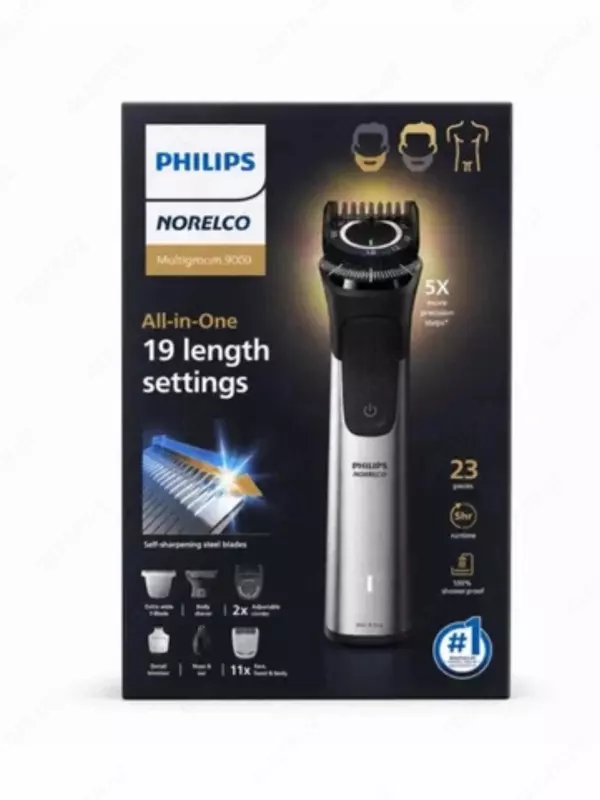 Universal trimmer Philips 9500/50 19 in 1 , 22 ta detal: yuz, bosh va tana