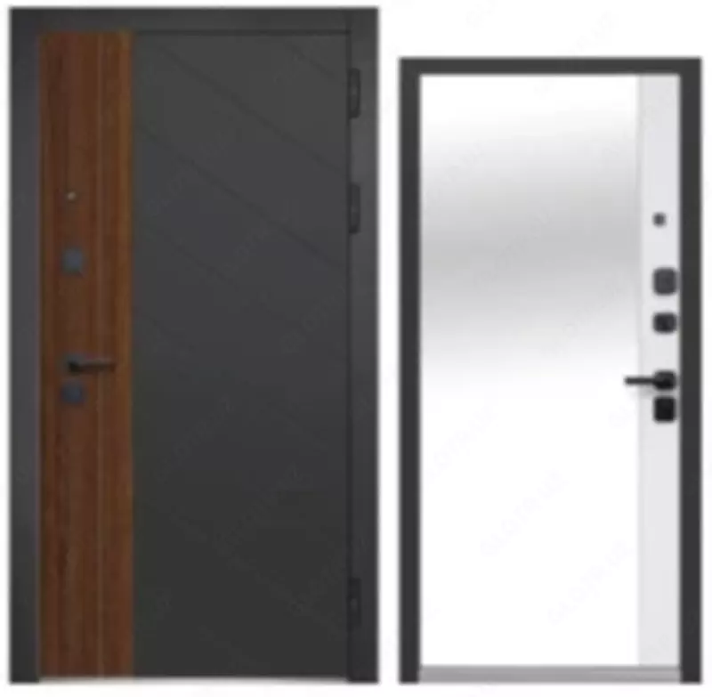 Входные стальные двери Luxor 2МДФ Диагональ Зеркало - 4 316 432.4 сум