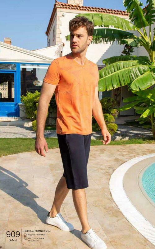  Новинка мужской домашний комплект оранжевого цвета - 