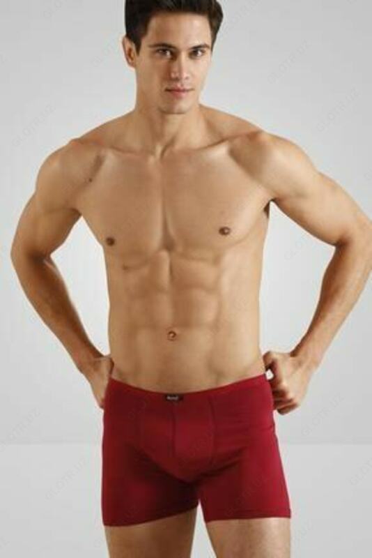  Мужские боксеры однотонные серого  красного  белого цветов - 