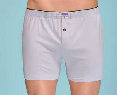 Мужские боксеры однотонные синего цвета с пуговичкой