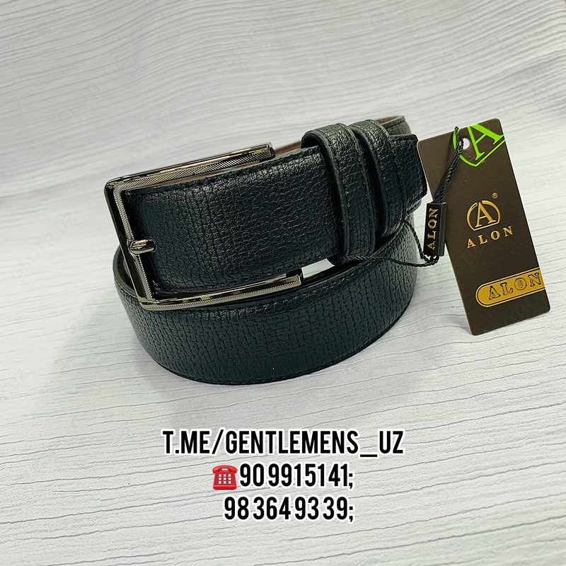 Мужской Ремень "ALON LEATHER" Джинсовый