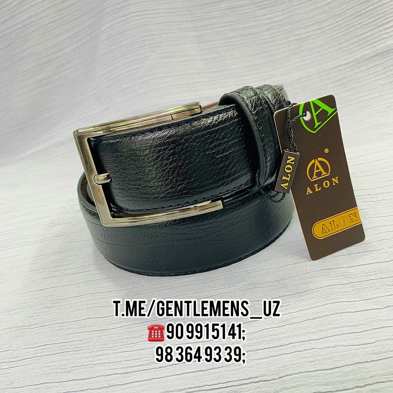 Мужской Ремень "ALON LEATHER" Джинсовый