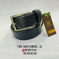 Мужской Ремень "ALON LEATHER" Джинсовый