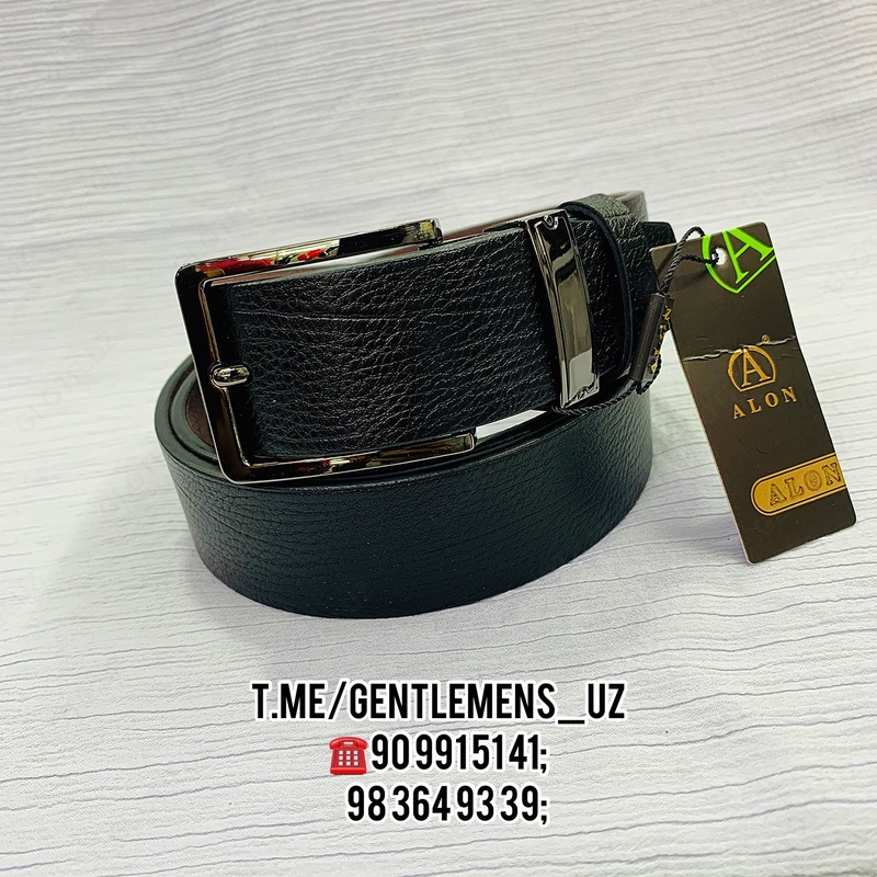 Мужской Ремень "ALON LEATHER" Джинсовый