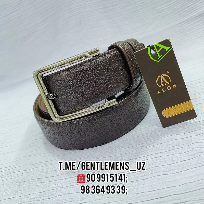 Мужской Ремень "ALON LEATHER" Джинсовый - 82 000 сум