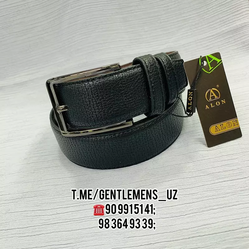 Мужской Ремень "ALON LEATHER" Джинсовый - 82 000 сум