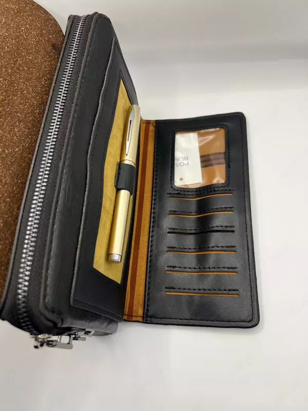 Мужской эко кожаный портмоне Polo в чёрном цвете - 145 000 сум