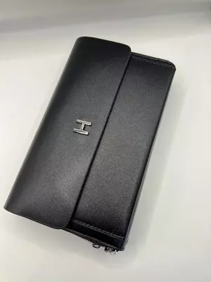 Qora Hermes erkaklar charm hamyoni