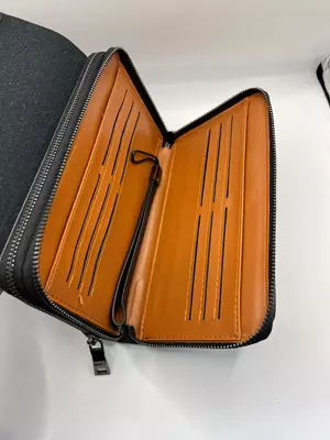 Qora Hermes erkaklar charm hamyoni