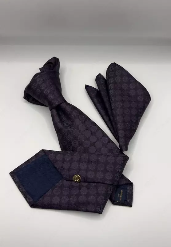 Мужской галстук фиолетового цвета с кругами (Турция)