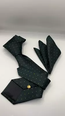 Mayda nuqtali yashil erkaklar galstugi (Turkiya)