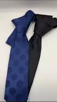 Мужской галстук в горошек — синий и чёрный цвета (Турция)