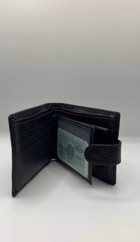 Мужской портмоне из экокожи с молнией — чёрный цвет - 48 000 сум