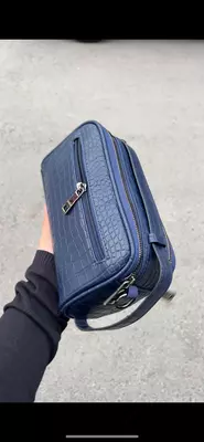 Erkaklar uchun Hermès uslubidagi sumka (to‘q ko‘k