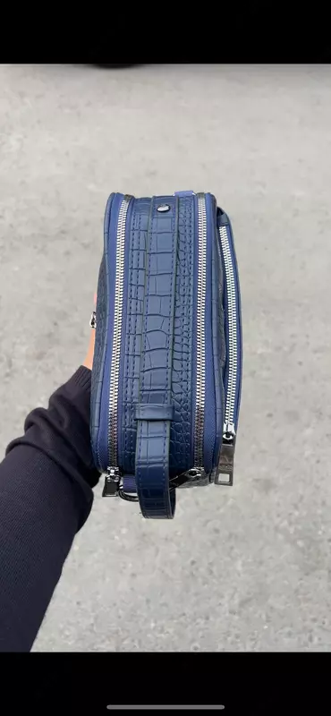 Мужская сумка Барсетка Hermès стиль (тёмно-синяя