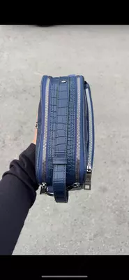 Erkaklar uchun Hermès uslubidagi sumka (to‘q ko‘k