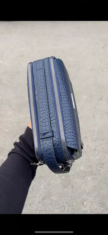 Мужская сумка Prada стиль (тёмно-синяя