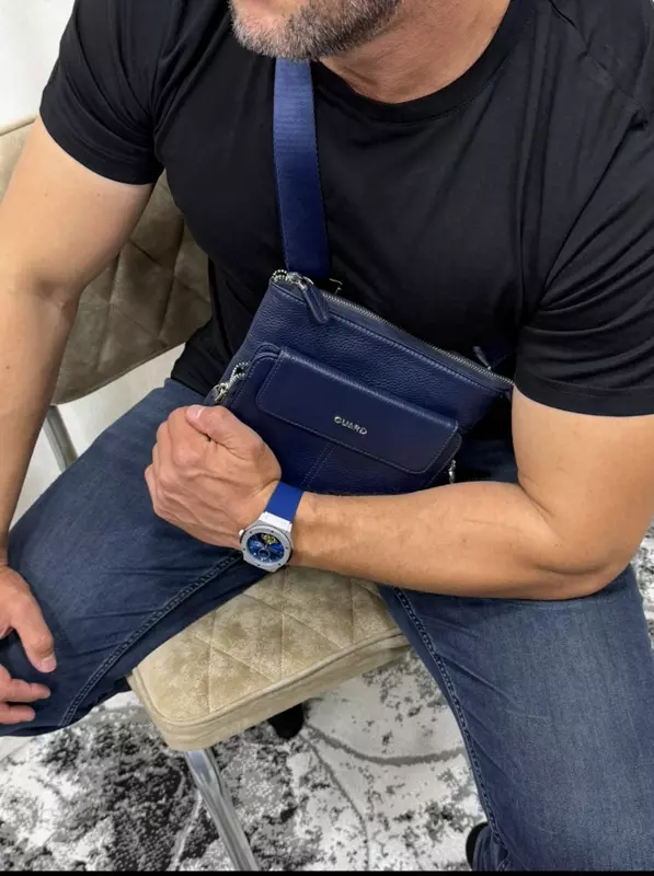 Мужская сумка через плечо Guard стиль (тёмно-синяя) кожа - 1 550 000 сум