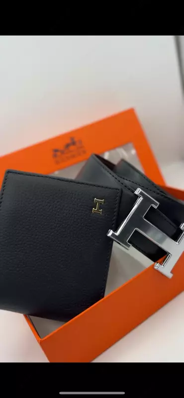 Hermès teri kamar va hamyon (H qisqichli)