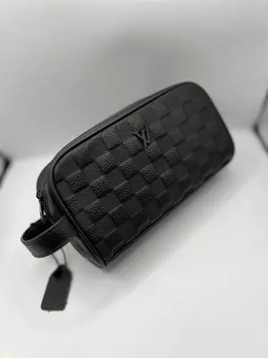 Louis Vuitton qora ekoko‘zha barsetka Damier naqshli