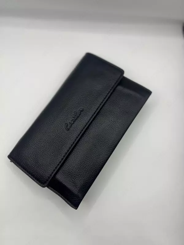Чёрное портмоне Cantlor из эко-кожи