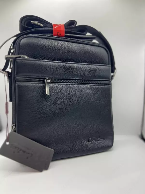 Чёрная сумка через плечо Cantlor из эко-кожи