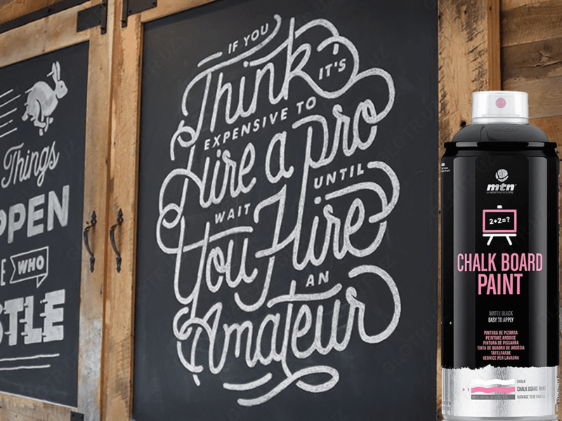 Аэрозольная краска для создания грифельной доски MTN PRO Chalk Board Paint Black - Modern Art Creator OOO