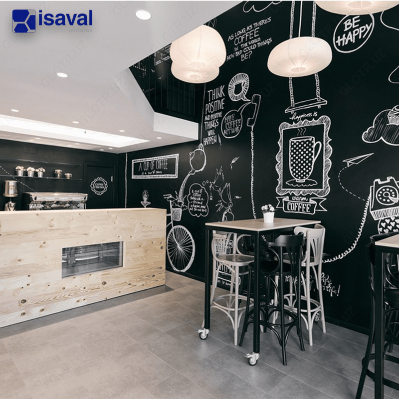 Shlangi taxtalar uchun qora suv bazlı bo'yoq Kids Spaces Blackboard 0