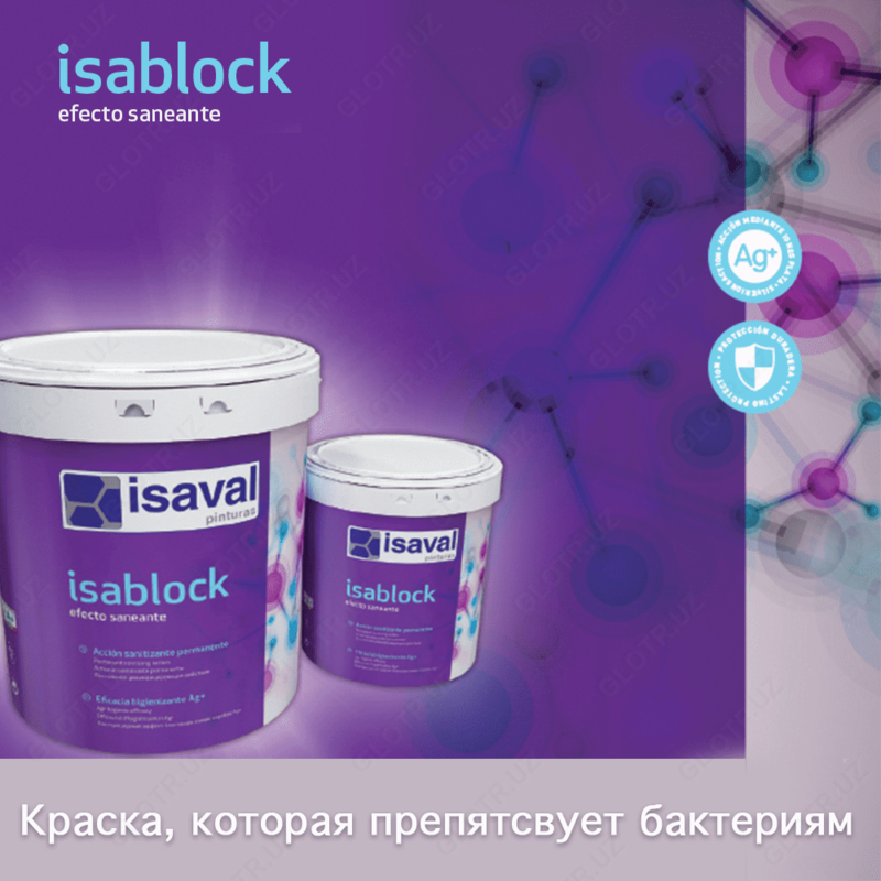 250 000 so'm Akril suvga asoslangan antimikrobiyal bo'yoq ISAVAL Isablock efecto higienizante