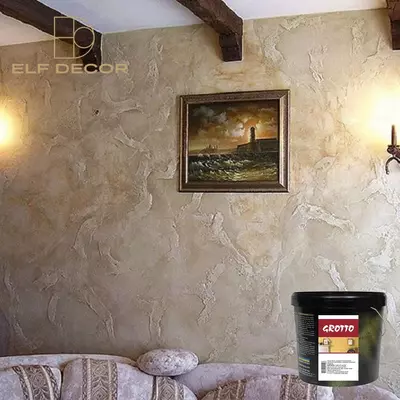 Grotto dekorativ teksturali suvoq, beton taqlid qilish uchun