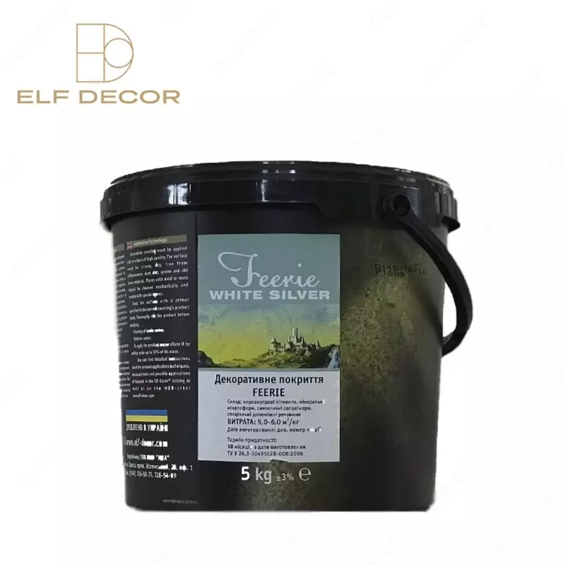 Декоративная краска Feerie White Silver  чудесное зрительное впечатление с эффектом мерцания