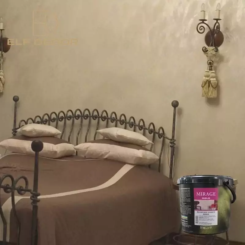   Декоративная краска Mirage Gold  бархатистая текстура с золотистым металлическим и перламутровым эффектом