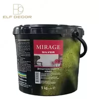 Декоративная краска Mirage Silver  бархатистая текстура с серебристым металлическим и перламутровым эффектом