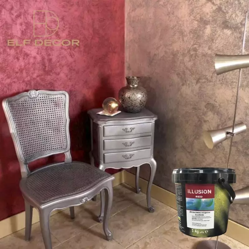  Декоративная краска Illusion Red  с металлическим переливом рубинового цвета - 