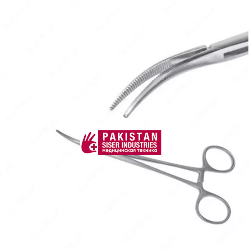  Зажим кровоостанавливающий по Келли  изогнутый  160 мм - 