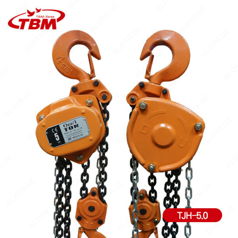 Цепной блок TJH-5.0  Дорожная цепь с ручным подъемником - 5 тонн