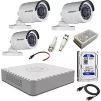 Готовый комплект HD-Видеонаблюдения на 3 камеры "Hikvision" 2мпх
