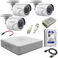Готовый комплект HD-Видеонаблюдения на 3 камеры "Hikvision" 1.3мпх