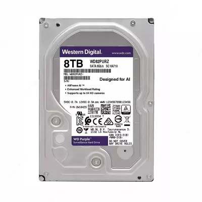 Жесткий диск "Western Digital WD Purple" 8 ТБ (WD80PURX-78) - 2 394 000 сум / шт.