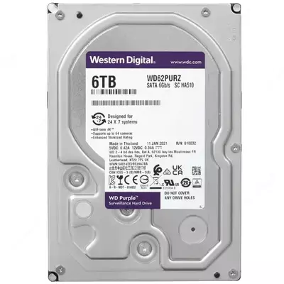 Жесткий диск "Western Digital WD Purple" 6 ТБ (WD62PURZ) Оригинал - 1 645 000 сум / шт.