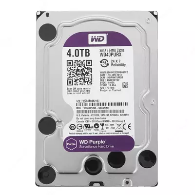 Жесткий диск "Western Digital WD Purple" 4 ТБ (WD40PURX-78)
