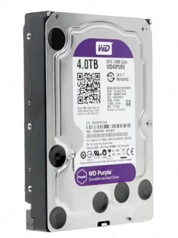 Жесткий диск "Western Digital WD Purple" 4 ТБ (WD40PURX) Оригинал