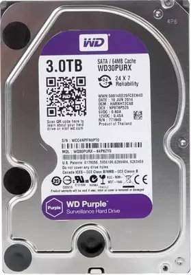 Жесткий диск "Western Digital WD Purple" 3 ТБ (WD30PURX-78) - 832 200 сум / шт.