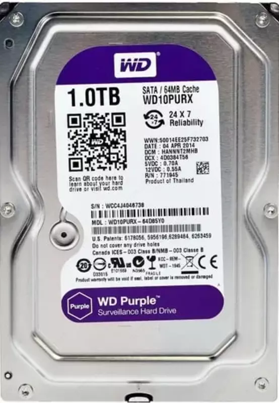 Жесткий диск "Western Digital WD Purple" 1 ТБ (WD10PURX-78) - 501 600 сум