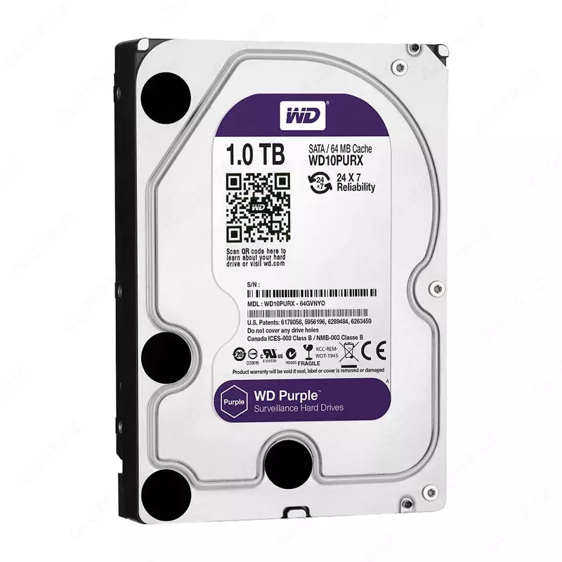 Жесткий диск "Western Digital WD Purple" 1 ТБ (WD10PURX) Оригинал - 483 000 сум