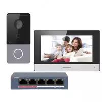 Комплект видеодомофона "Hikvision DS-KIS602" (Wi-Fi)