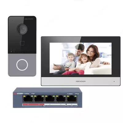Комплект видеодомофона "Hikvision DS-KIS602" (Wi-Fi)
